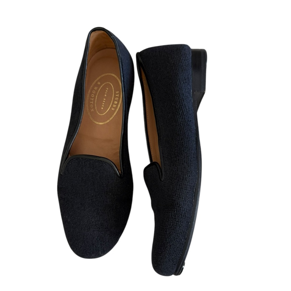 Stubbs & Wootton navy needlepoint loafers - Picture 7 of 10